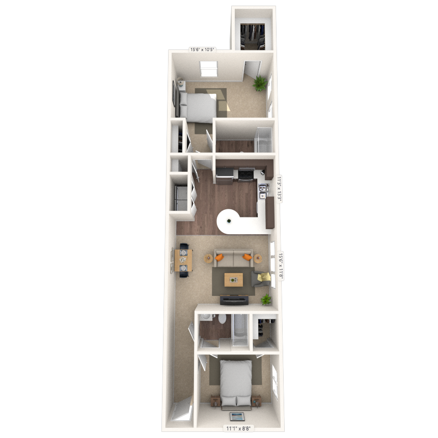 Floorplan image of unit 317